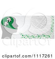Grungy Silver And Green Poker Head Banner