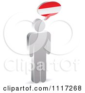 Vector Clipart Of A 3d Silver Talking Man With An Austrian Speech Balloon Royalty Free Graphic Illustration by Andrei Marincas