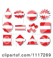 Poster, Art Print Of Austrian Flag Stickers In Different Shapes