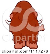 Cartoon Of A Rear View Of A Cute Mammoth Royalty Free Vector Clipart by BNP Design Studio