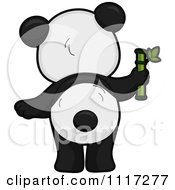 Poster, Art Print Of Rear View Of A Cute Panda With Bamboo