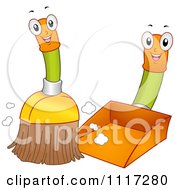 Poster, Art Print Of Happy Broom Sweeping Into A Dustpan