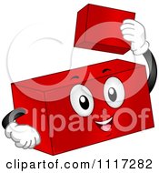 Cartoon Of A Happy Building Block Mascot Royalty Free Vector Clipart