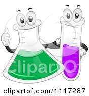 Poster, Art Print Of Happy Science Laboratory Flask And Test Tube