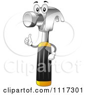 Cartoon Of A Hammer Mascot Holding A Thumb Up Royalty Free Vector Clipart