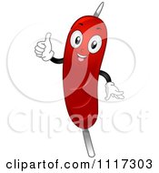 Cartoon Of A Happy Hot Dog Holding A Thumb Up Royalty Free Vector Clipart by BNP Design Studio