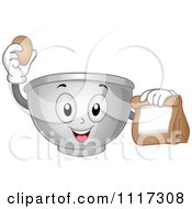 Poster, Art Print Of Happy Mixing Bowl Holding An Egg And Bag