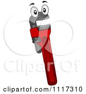Cartoon Of A Surprised Pipe Wrench Royalty Free Vector Clipart by BNP Design Studio