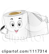 Poster, Art Print Of Happy Roll Of Toilet Paper Holding Out A Sheet And Giving A Thumb Up