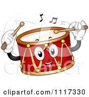 Musical Drum Smiling And Playing A Tune