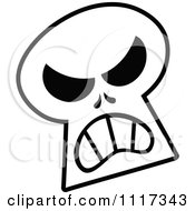 Cartoon Of A Halloween Skull With An Angry Expression Royalty Free Vector Clipart