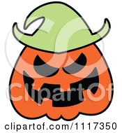 Cartoon Of A Halloween Jackolantern Scarecrow With A Naughty Grin Royalty Free Vector Clipart