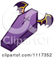 Cartoon Of A Halloween Flying Vampire Coffin Royalty Free Vector Clipart by Zooco