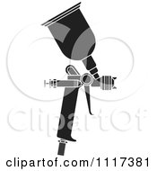 Clipart Of A Black Spray Painting Gun Royalty Free Vector Illustration