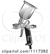 Clipart Of A Black And Silver Spray Painting Gun Royalty Free Vector Illustration by Lal Perera #COLLC1117382-0106