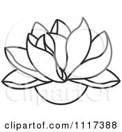 Poster, Art Print Of Black And White Lotus Flower