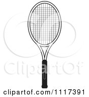 Poster, Art Print Of Black And White Tennis Racket