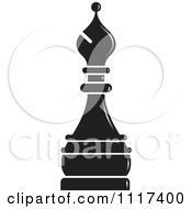 Clipart Of A Black Bishop Chess Piece Royalty Free Vector Illustration by Lal Perera