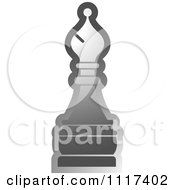 Clipart Of A Gray Bishop Chess Piece Royalty Free Vector Illustration by Lal Perera
