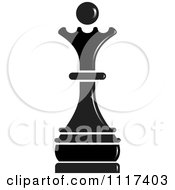 Clipart Of A Black Queen Chess Piece Royalty Free Vector Illustration by Lal Perera