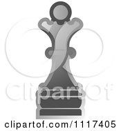 Clipart Of A Gray Queen Chess Piece Royalty Free Vector Illustration by Lal Perera