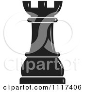 Clipart Of A Black Rook Chess Piece Royalty Free Vector Illustration by Lal Perera