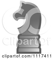 Clipart Of A Gray Knight Chess Piece Royalty Free Vector Illustration by Lal Perera