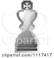 Clipart Of A Gray King Chess Piece Royalty Free Vector Illustration by Lal Perera