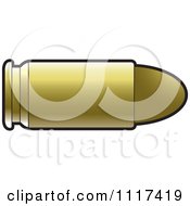 Clipart Of A Golden Bullet Royalty Free Vector Illustration