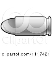Clipart Of A Silver Bullet Royalty Free Vector Illustration