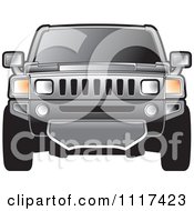 Poster, Art Print Of Frontal View Of A Gray Hummer Suv