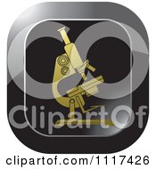 Clipart Of A Gold Scientific Microscope Icon Royalty Free Vector Illustration by Lal Perera