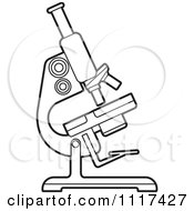 Clipart Of An Outlined Scientific Microscope Royalty Free Vector Illustration by Lal Perera