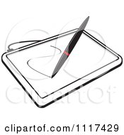 Clipart Of A Stylus Pen Drawing On A Black And White Computer Graphics Tablet Royalty Free Vector Illustration by Lal Perera