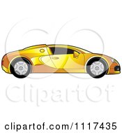 Yellow Sports Car In Profile