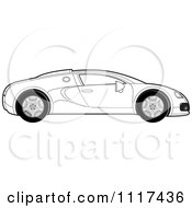 Black And White Sports Car In Profile