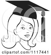Poster, Art Print Of Black And White Female Graduate Wearing A Cap
