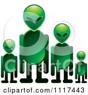 Poster, Art Print Of Green Extraterrestrial Alien Family