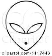 Clipart Of A Black And White Extraterrestrial Alien Face Royalty Free Vector Illustration