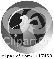 Clipart Of A Round Gray Golfer Icon Royalty Free Vector Illustration by Lal Perera