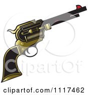 Poster, Art Print Of Gold And Black Pistol Firearm Gun