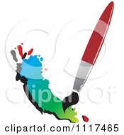 Clipart Of A Paintbrush Making A Gradient Stroke Royalty Free Vector Illustration