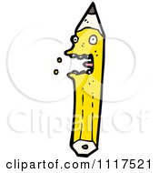 School Cartoon Of A Yellow Pencil Character 1 Royalty Free Vector Clipart