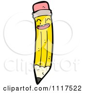 School Cartoon Of A Yellow Pencil Character 2 Royalty Free Vector Clipart