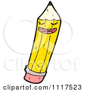 School Cartoon Of A Yellow Pencil Character 3 Royalty Free Vector Clipart