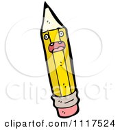 School Cartoon Of A Yellow Pencil Character 7 Royalty Free Vector Clipart