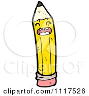 School Cartoon Of A Yellow Pencil Character 9 Royalty Free Vector Clipart