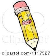 School Cartoon Of A Yellow Pencil Character 10 Royalty Free Vector Clipart