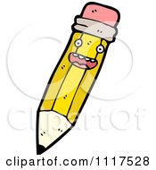 School Cartoon Of A Yellow Pencil Character 11 Royalty Free Vector Clipart