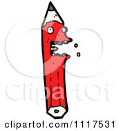 School Cartoon Of A Red Pencil Character 1 Royalty Free Vector Clipart
